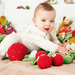 Image showing the Cherry Sisters Crochet Rattle, Red product.