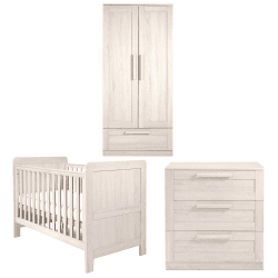 Image showing the Atlas 3 Piece Nursery Furniture Set (excl. Mattress), Nimbus White product.