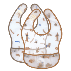 Image showing the Little Mateys Pack of 2 Waterproof Bibs, Royal Blue product.
