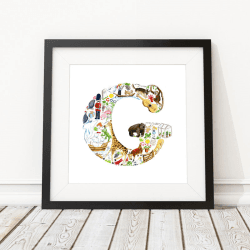 Image showing the G Alphabet Print, 30.5 x 30.5cm, Multi product.
