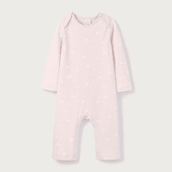 Image showing the Organic Cotton Cloud Sleepsuit, Newborn, Rosebud product.