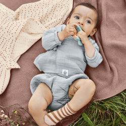 Image showing the Muslin Bloomer GOTS, 3 - 6 Months, Powder Blue product.