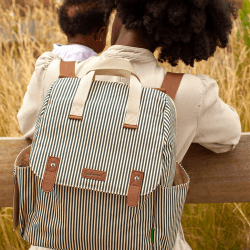 Image showing the Robyn Eco Changing Backpack, Navy stripe product.