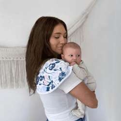 Image showing the Essentials Cotton Muslin Baby Bib & Burp Cloth, 57 x 28cm, Flowers Bloom product.