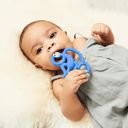 Image showing the Mini Monkey Teething Toy, Blue product.