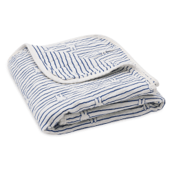 Image showing the Jollein x Miffy Muslin Baby Blanket, 75 x 100cm, Navy product.