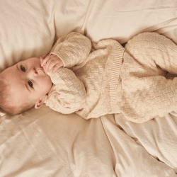 Image showing the Knitted Check Joggers, 3 - 6 Months, Natural White product.
