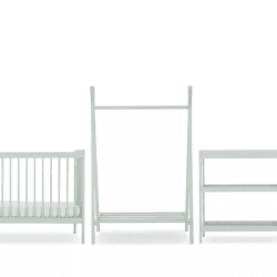 Image showing the Nola 3 Piece Nursery Furniture Set excl. Mattress, Sage Green product.