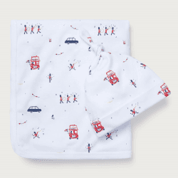 Image showing the London Blanket & Hat Set, 0 - 6 Months, White product.