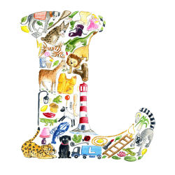 Image showing the L Alphabet Print, 30.5 x 30.5cm, Multi product.