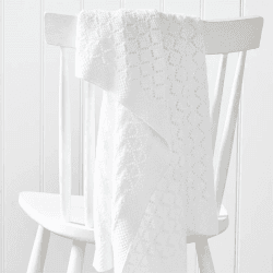 Image showing the Heirloom Blanket, 75 x 100cm, White product.
