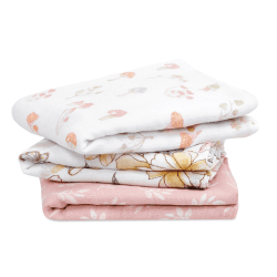 Image showing the Boutique Pack of 3 Organic Cotton Muslin Squares, 70 x 70cm, Earthly product.