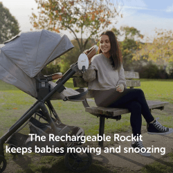 Image showing the Rechargeable Portable Pushchair Rocker, White product.