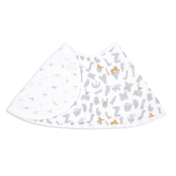 Image showing the Essentials Cotton Muslin Baby Bib & Burp Cloth, 57 x 28cm, Alphabet Animals product.