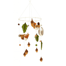 Image showing the Woodland Animals Felt Mobile, Orange/Green product.