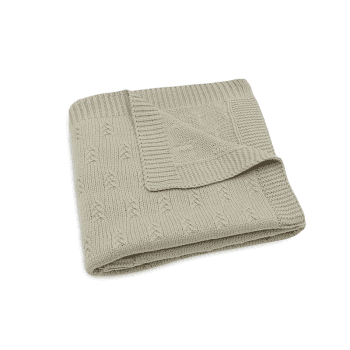 Image showing the Grain Knit Baby Blanket, 75 x 100cm, Olive Green product.
