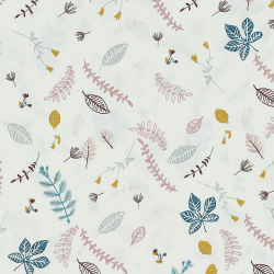 Image showing the Organic Cotton Cot Bed Fitted Sheet with Print, 140 x 70cm, Pressed Leaves Rose product.