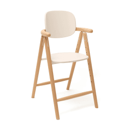 Image showing the Tobo Wooden High Chair, White/Natural product.