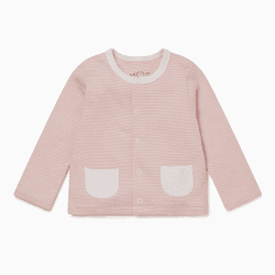 Image showing the Cardigan, 0 - 3 Months, Blush Stripe product.