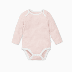 Image showing the Long Sleeve Bodysuit, 0 - 3 Months, Blush Stripe product.