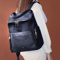 Image showing the Alyssa Changing Backpack, Black & Gold product.