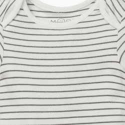 Image showing the Short Sleeve Bodysuit, 0 - 3 Months, Grey Stripe product.