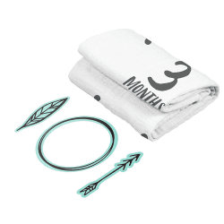 Image showing the Watch Me Grow Photo Blanket, Black/White product.