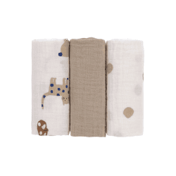 Image showing the Little Mateys Pack of 3 Muslins, 60 x 60cm, Royal Blue product.