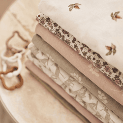 Image showing the Adventurous Animals Jersey Cot Bed Fitted Sheet, 70 x 140cm, Nougat product.