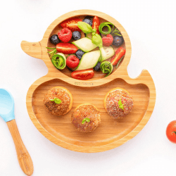 Image showing the Duck Bamboo Suction Plate, Yellow product.