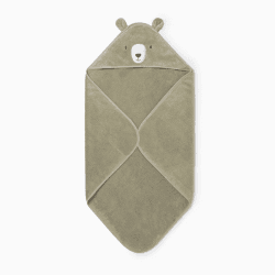 Image showing the Bear Hooded Baby Bath Towel, Taupe product.