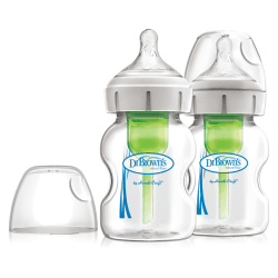 Image showing the Options+ Pack of 2 Glass Baby Bottles, 150ml product.