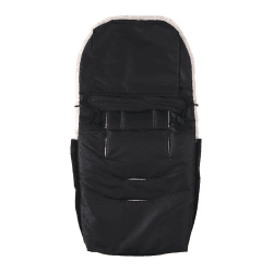 Image showing the Puffmuff Sheepskin Fottmuff, Noir + Dalmatian product.