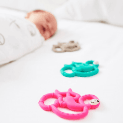 Image showing the Mini Monkey Teething Toy, Turquiose product.