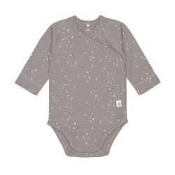 Image showing the Long Sleeve Bodysuit with Print GOTS, 0 - 3 Months, Sprinkle Taupe product.