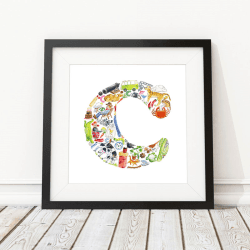 Image showing the C Alphabet Print, 30.5 x 30.5cm, Multi product.