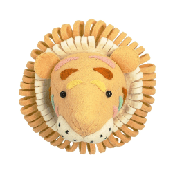 Image showing the Tiger Head Mini Felt Animal Wall Decoration, H25 x W25 x D25cm, Pastel product.