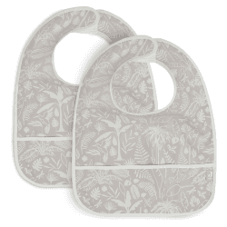 Image showing the Pack of 2 Waterproof Bibs, Botanical Nougat product.