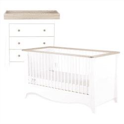 Image showing the Clara 2 Piece Nursery Furniture Set excl. Mattress, Driftwood Ash product.