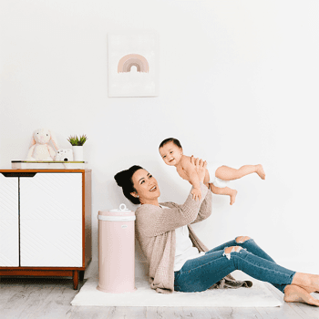 Image showing the Odour-Reducing Nappy Bin, Blush Pink product.