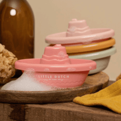 Image showing the Sailors Bay Stackable Boats Bath Toy, Pink product.