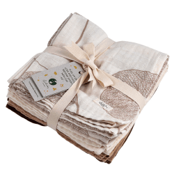 Image showing the Pack of 4 Muslins, Hazelnut product.