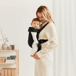 Image showing the Mini Baby Carrier, Cotton, Black product.