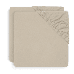 Image showing the Pack of 2 Jersey Fitted Cot Sheets, Nougat product.