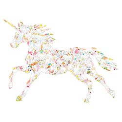 Image showing the U is for Unicorn Alphabet Print, 40 x 30cm, Pink product.