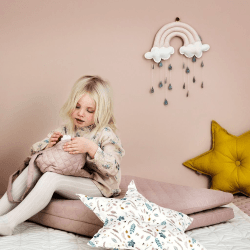 Image showing the Star Cushion with Print, Pressed Leaves Rose product.