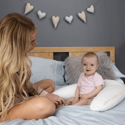 Image showing the GOTS Organic Cotton Feeding And Infant Support Pillow, White product.