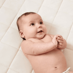 Image showing the Natural Bedside Crib Mattress for SnuzPod4, H75.5cm x W40cm x D3cm, Natural product.
