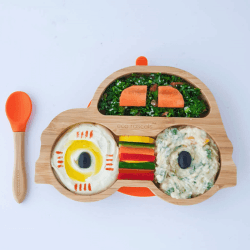 Image showing the Car Bamboo Suction Plate, Orange product.