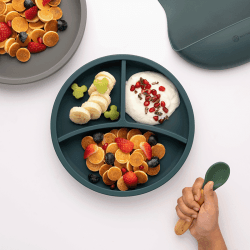 Image showing the Silicone Divider Plate, Teal product.